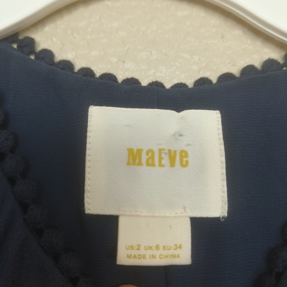 anthropology Maeve Navy Blue Sequin Fringe Fringe Sleeveless Short Dress Sz‎ 2 - Picture 16 of 16